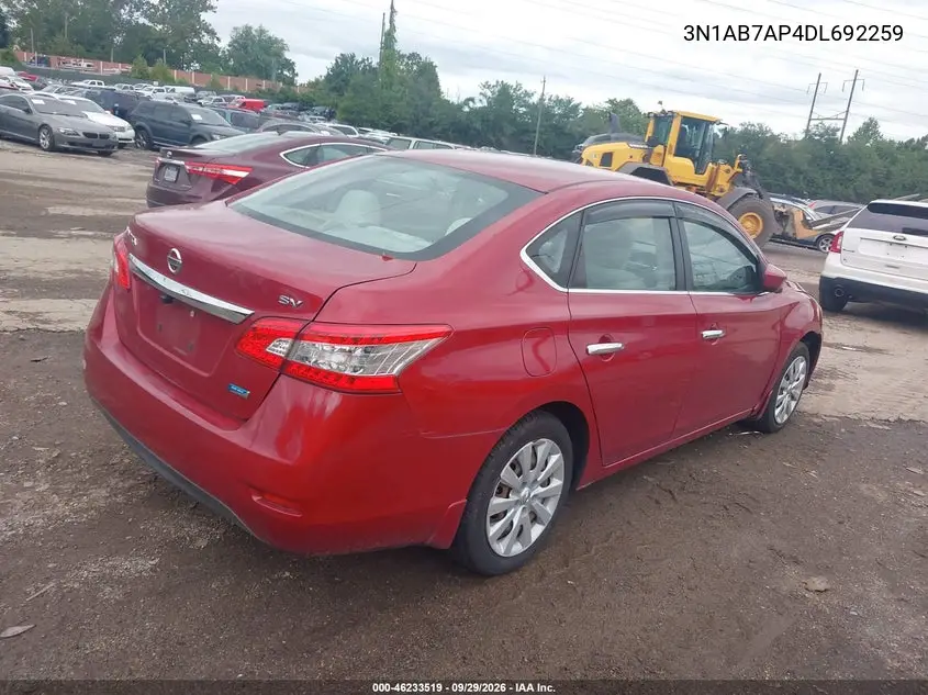 2013 NISSAN SENTRA VIN 3N1AB7AP4DL692259 — фото 4