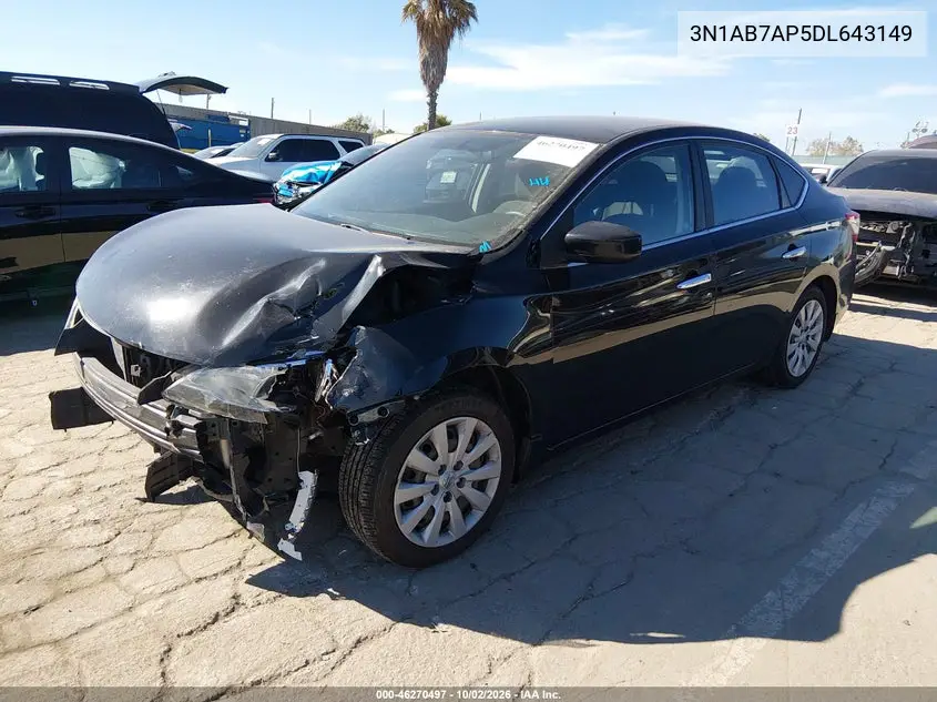 2013 NISSAN SENTRA VIN 3N1AB7AP5DL643149 — фото 2
