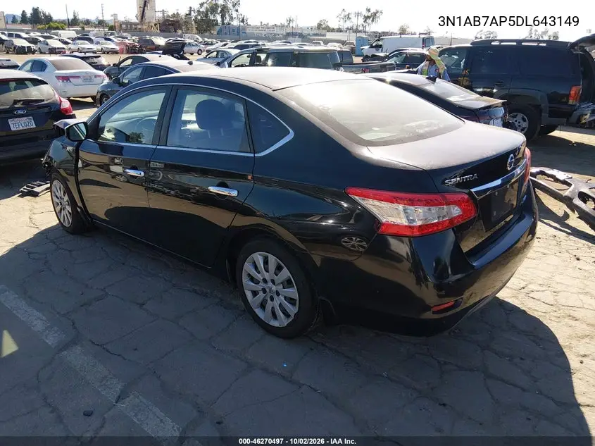 2013 NISSAN SENTRA VIN 3N1AB7AP5DL643149 — фото 3