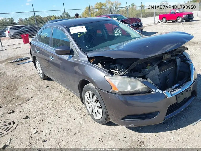 NISSAN SENTRA 2013, VIN 3N1AB7AP4DL793950