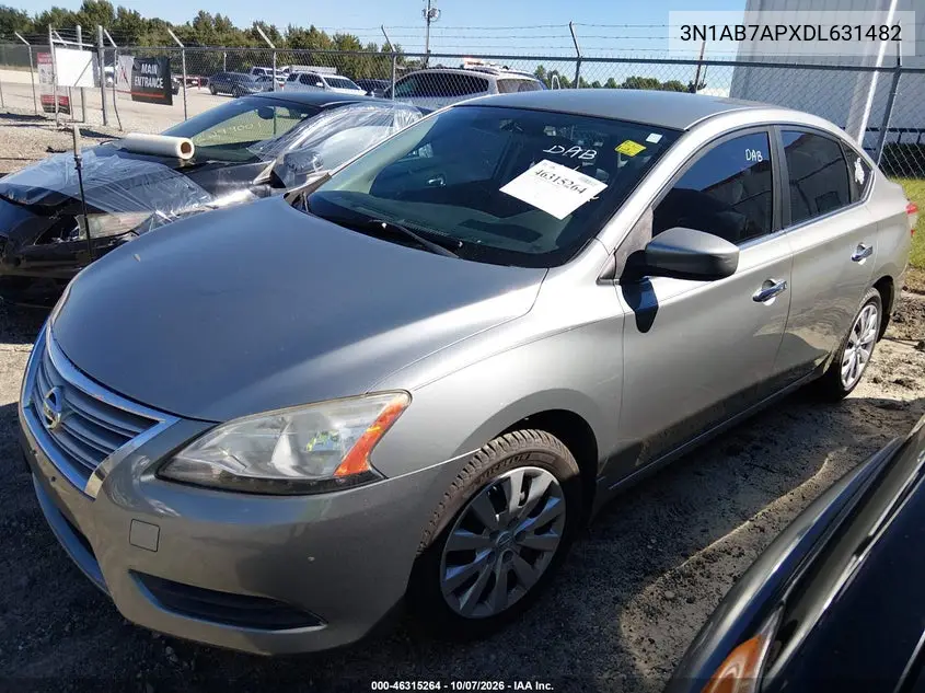 2013 NISSAN SENTRA VIN 3N1AB7APXDL631482 — фото 2