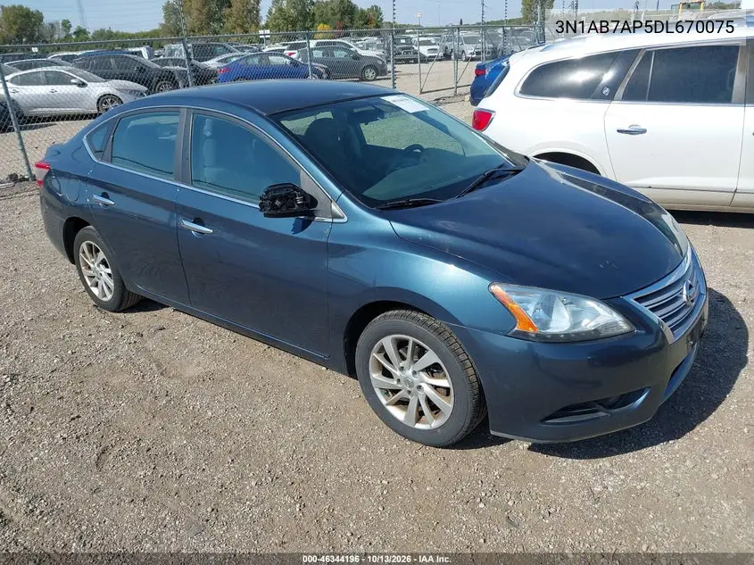 NISSAN SENTRA 2013, VIN 3N1AB7AP5DL670075
