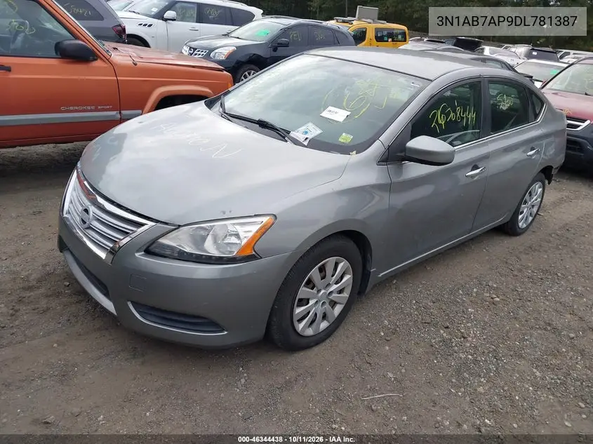 2013 NISSAN SENTRA VIN 3N1AB7AP9DL781387 — фото 2