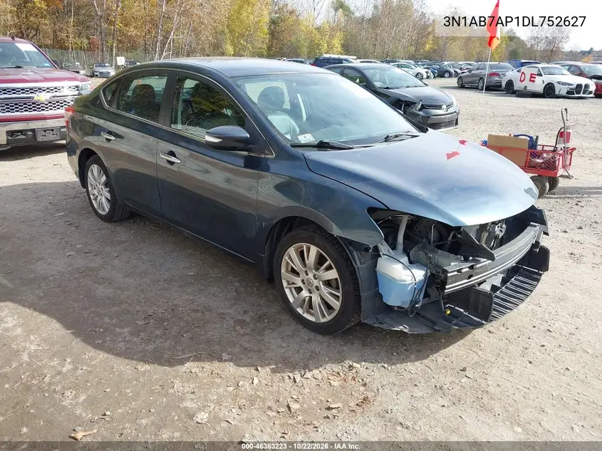NISSAN SENTRA 2013, VIN 3N1AB7AP1DL752627