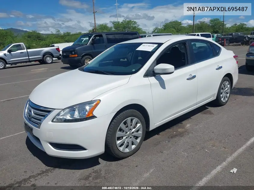 2013 NISSAN SENTRA VIN 3N1AB7APXDL695487 — фото 2