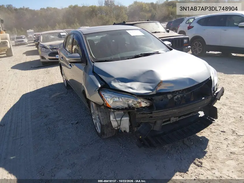 NISSAN SENTRA 2013, VIN 3N1AB7AP3DL748904
