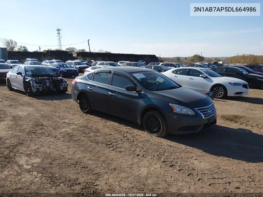 NISSAN SENTRA 2013, VIN 3N1AB7AP5DL664986