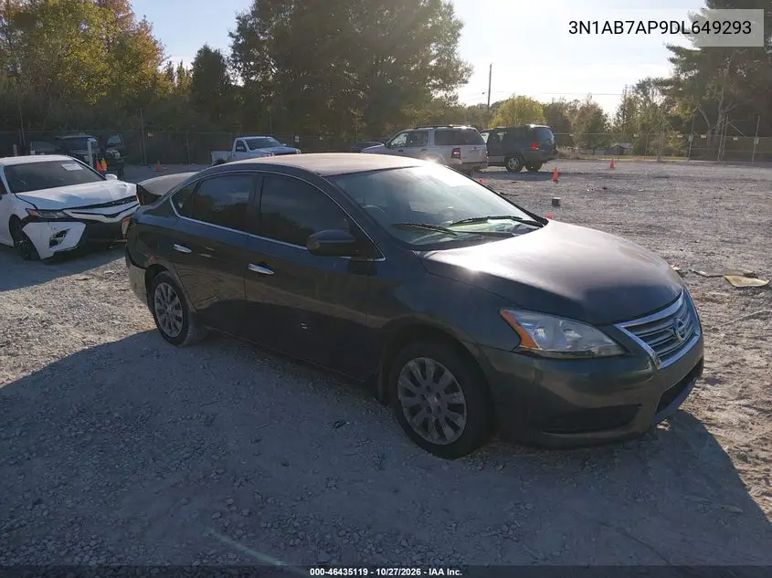 NISSAN SENTRA 2013, VIN 3N1AB7AP9DL649293