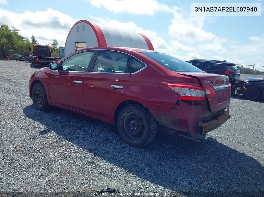 2014 NISSAN SENTRA VIN 3N1AB7AP2EL607940 — фото 3