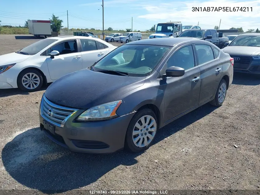 2014 NISSAN SENTRA VIN 3N1AB7AP5EL674211 — фото 2