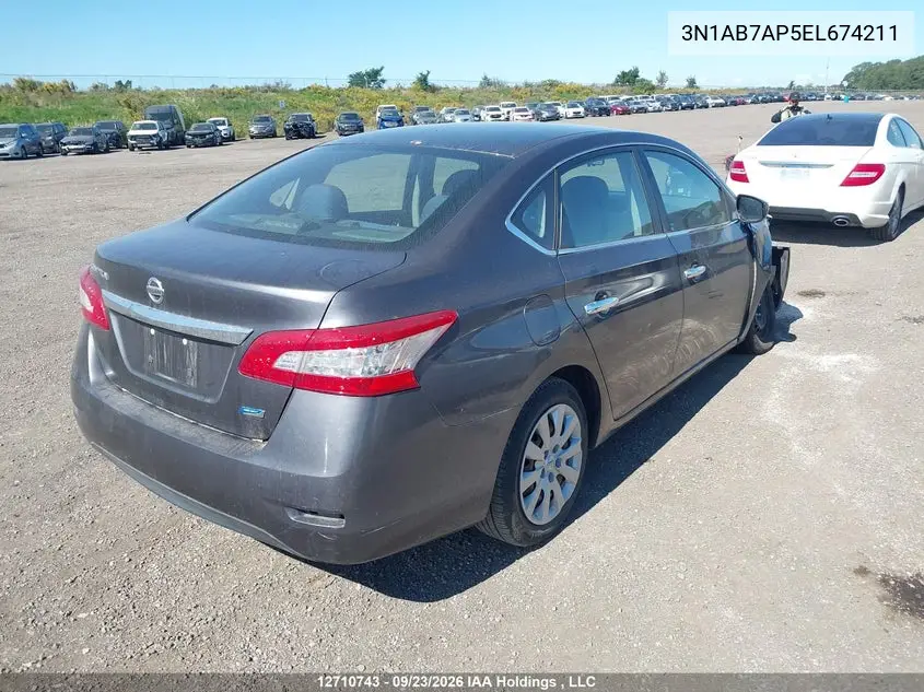 2014 NISSAN SENTRA VIN 3N1AB7AP5EL674211 — фото 4