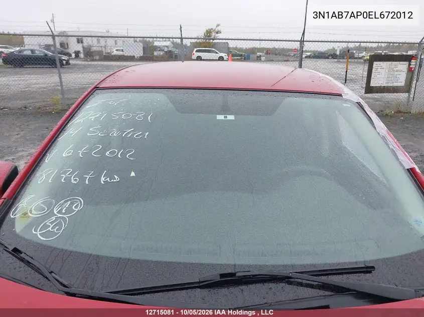 2014 NISSAN SENTRA VIN 3N1AB7AP0EL672012 — фото 13