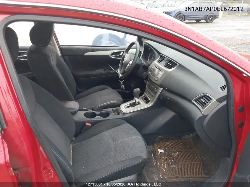 2014 NISSAN SENTRA VIN 3N1AB7AP0EL672012 — фото 5
