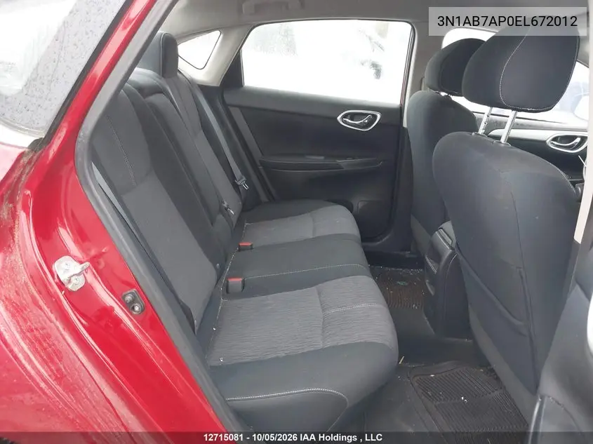 2014 NISSAN SENTRA VIN 3N1AB7AP0EL672012 — фото 8