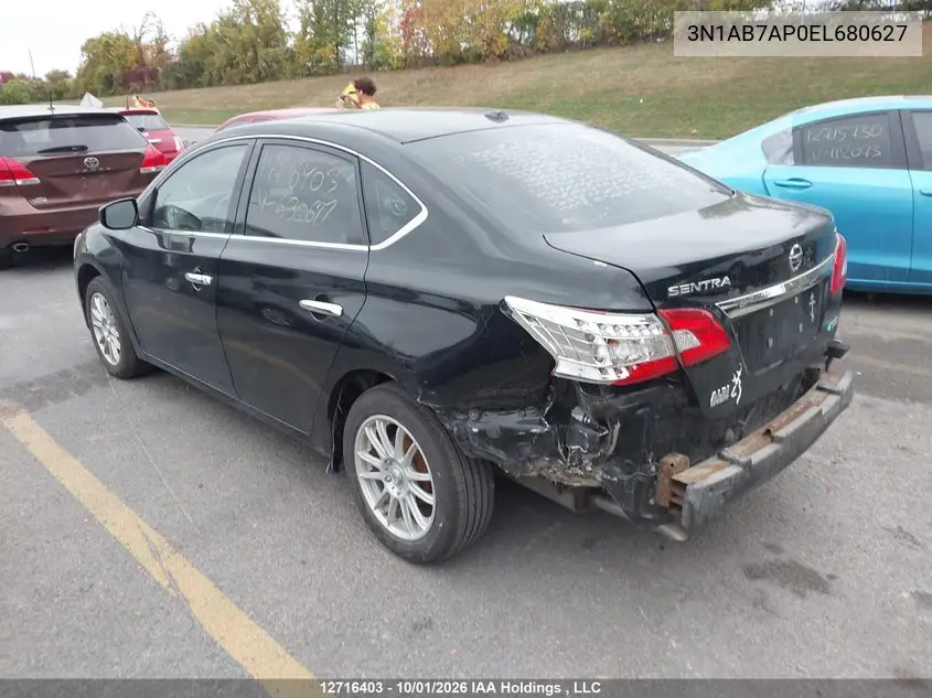 2014 NISSAN SENTRA VIN 3N1AB7AP0EL680627 — фото 3