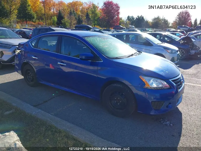NISSAN SENTRA 2014, VIN 3N1AB7AP6EL634123