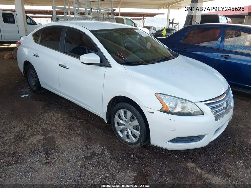 NISSAN SENTRA 2014, VIN 3N1AB7AP9EY245625
