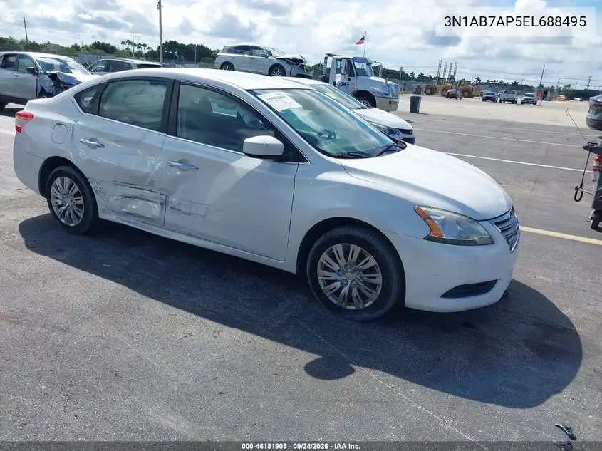 NISSAN SENTRA 2014, VIN 3N1AB7AP5EL688495