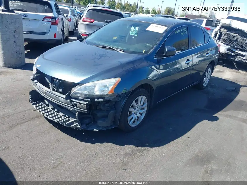 2014 NISSAN SENTRA VIN 3N1AB7AP7EY339938 — фото 2