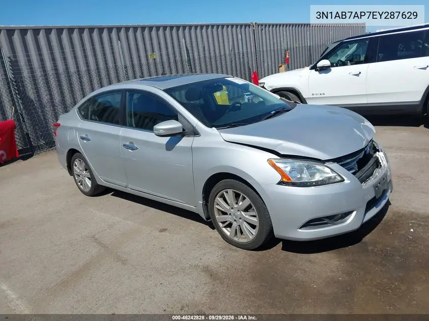 NISSAN SENTRA 2014, VIN 3N1AB7AP7EY287629