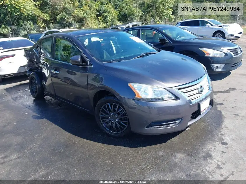 NISSAN SENTRA 2014, VIN 3N1AB7AP9EY249934
