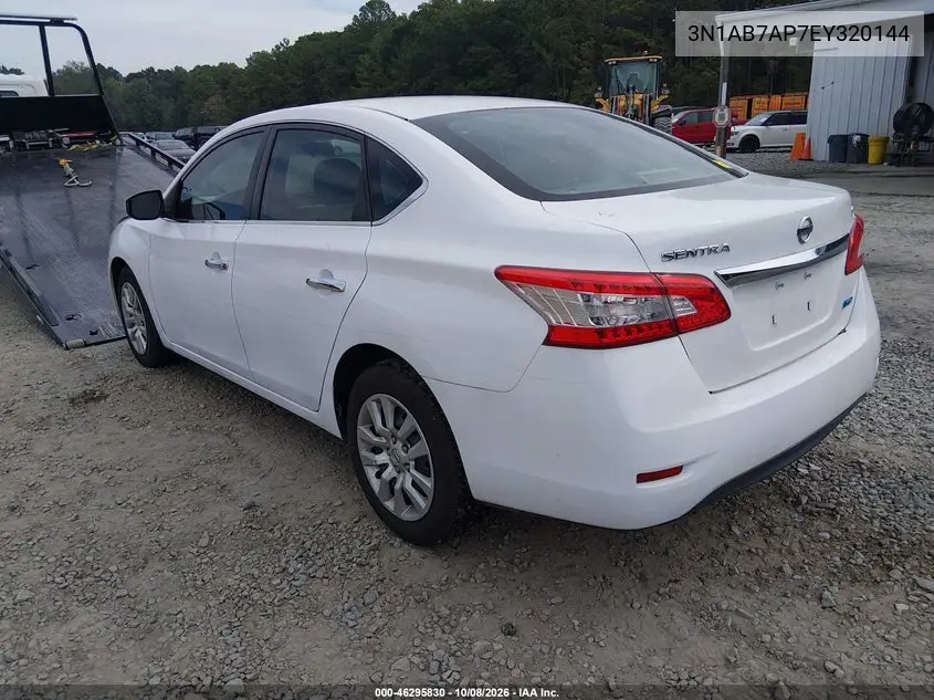 2014 NISSAN SENTRA VIN 3N1AB7AP7EY320144 — фото 3