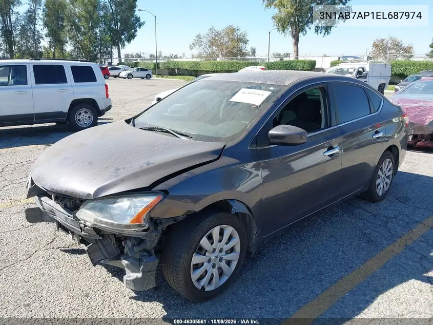 2014 NISSAN SENTRA VIN 3N1AB7AP1EL687974 — фото 2