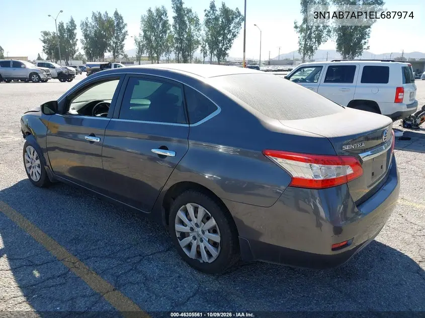 2014 NISSAN SENTRA VIN 3N1AB7AP1EL687974 — фото 3