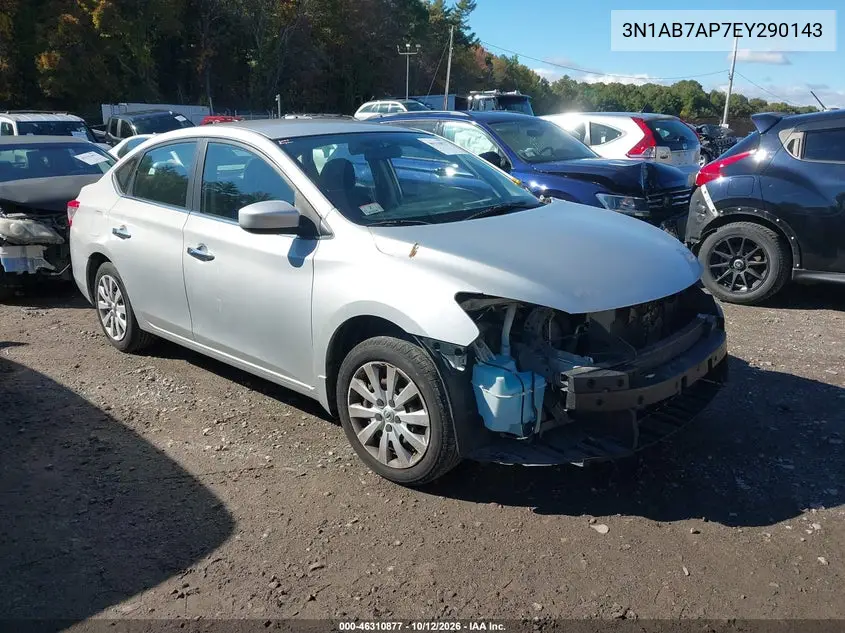 NISSAN SENTRA 2014, VIN 3N1AB7AP7EY290143