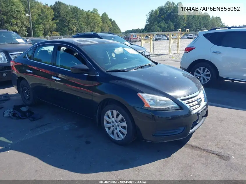 NISSAN SENTRA 2014, VIN 1N4AB7AP6EN855062
