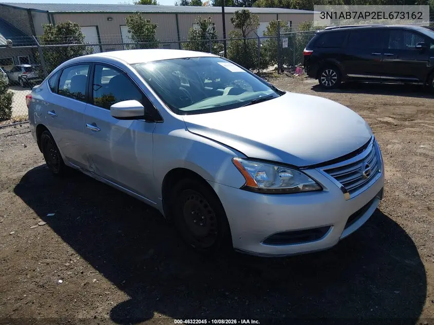 NISSAN SENTRA 2014, VIN 3N1AB7AP2EL673162