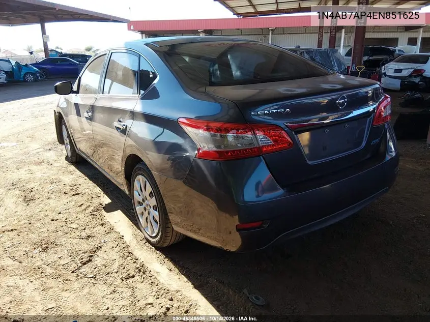 2014 NISSAN SENTRA VIN 1N4AB7AP4EN851625 — фото 3