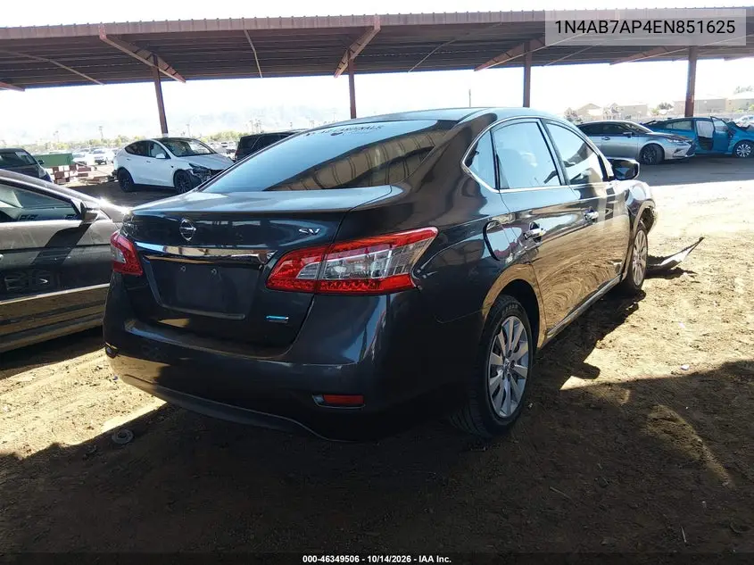 2014 NISSAN SENTRA VIN 1N4AB7AP4EN851625 — фото 4