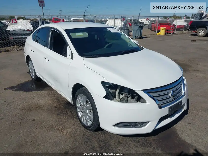NISSAN SENTRA 2014, VIN 3N1AB7APXEY288158