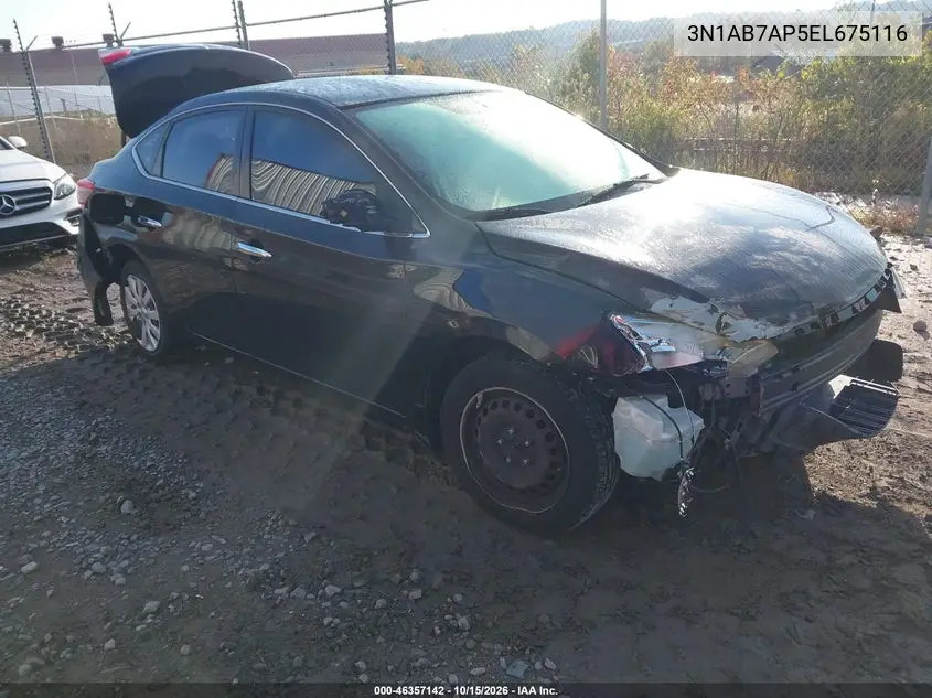 NISSAN SENTRA 2014, VIN 3N1AB7AP5EL675116