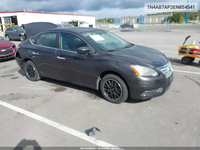 NISSAN SENTRA 2014, VIN 1N4AB7AP2EN854541