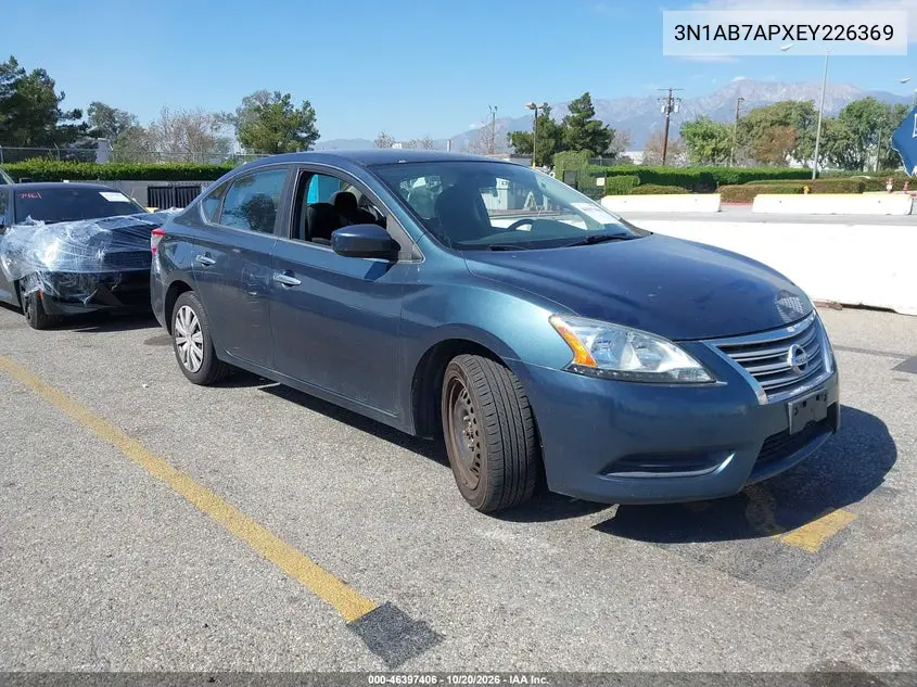 NISSAN SENTRA 2014, VIN 3N1AB7APXEY226369