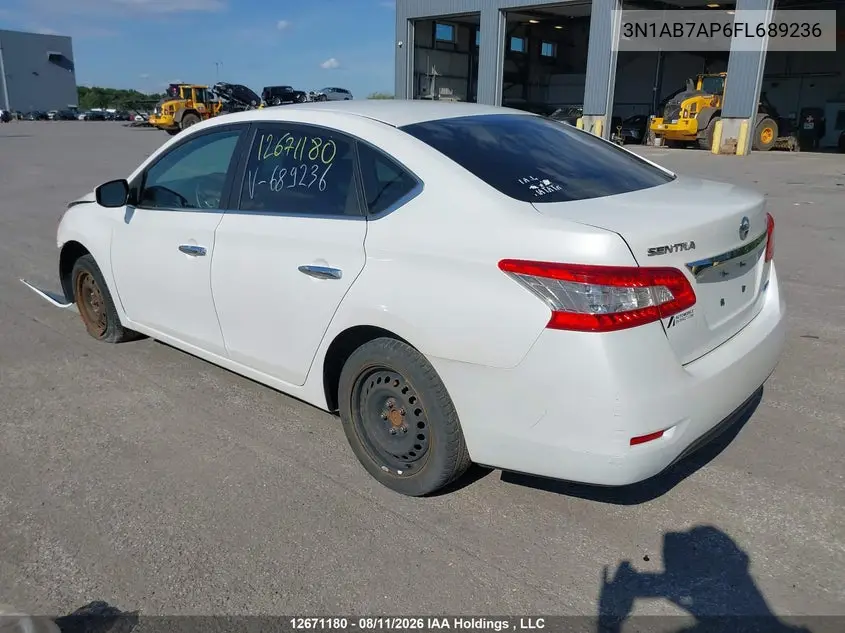 2015 NISSAN SENTRA VIN 3N1AB7AP6FL689236 — фото 3
