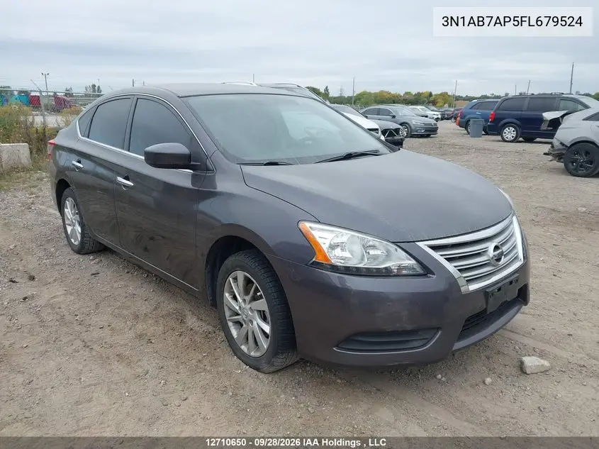 NISSAN SENTRA 2015, VIN 3N1AB7AP5FL679524