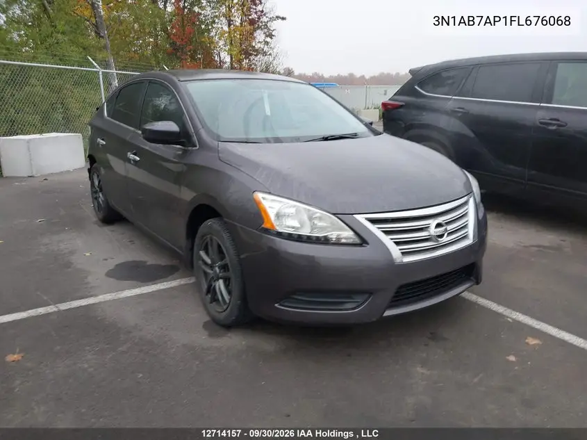 NISSAN SENTRA 2015, VIN 3N1AB7AP1FL676068