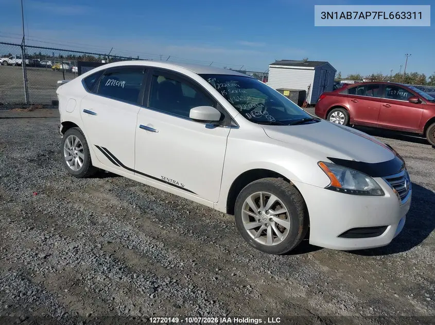 NISSAN SENTRA 2015, VIN 3N1AB7AP7FL663311