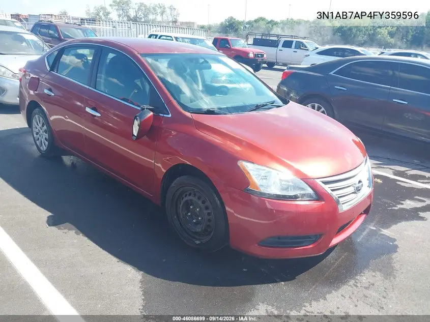 NISSAN SENTRA 2015, VIN 3N1AB7AP4FY359596