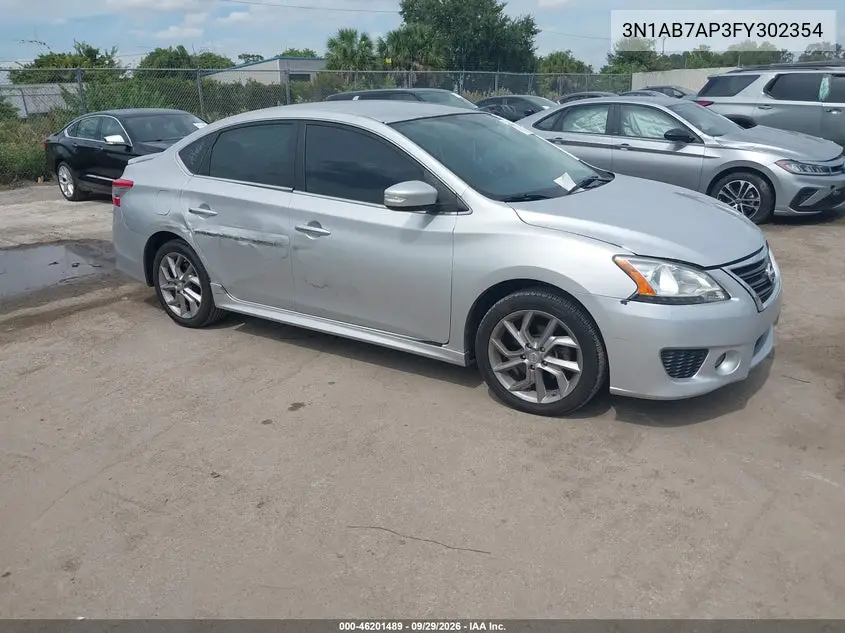NISSAN SENTRA 2015, VIN 3N1AB7AP3FY302354