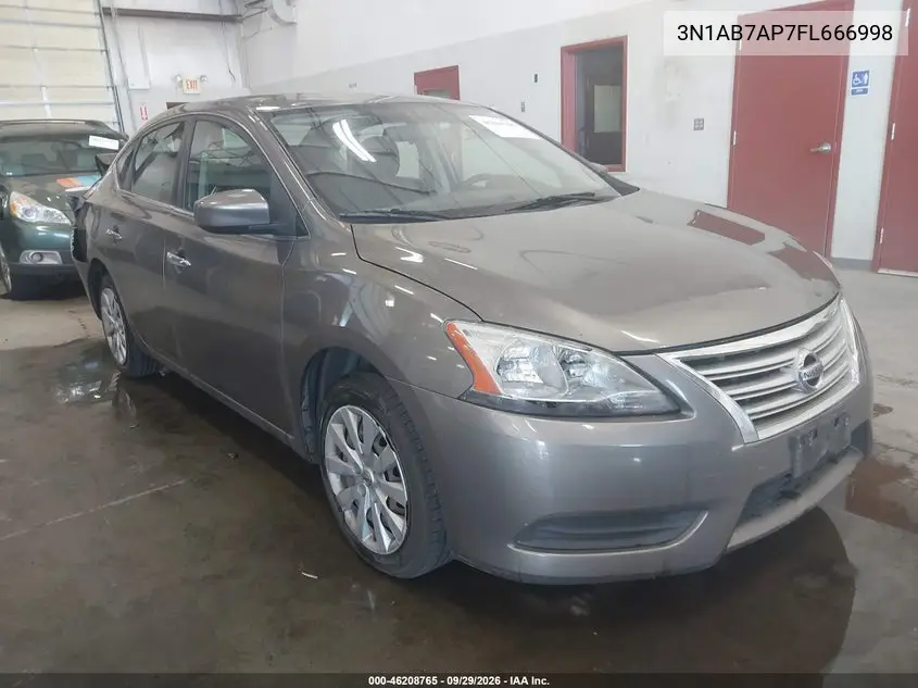 NISSAN SENTRA 2015, VIN 3N1AB7AP7FL666998