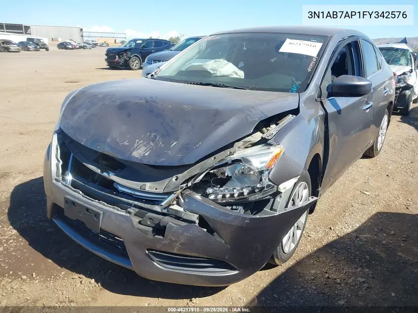 2015 NISSAN SENTRA VIN 3N1AB7AP1FY342576 — фото 2