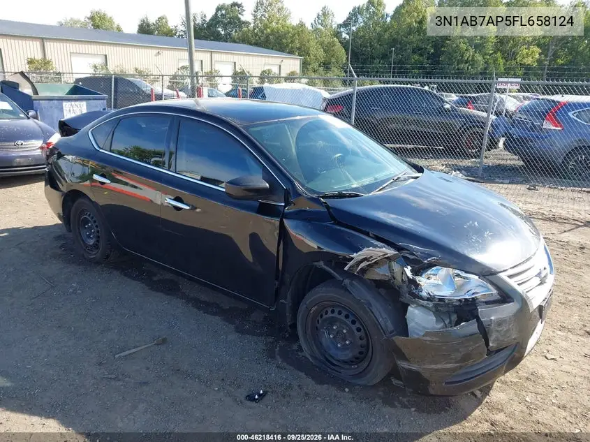 NISSAN SENTRA 2015, VIN 3N1AB7AP5FL658124
