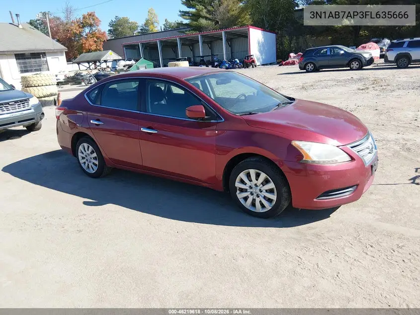 NISSAN SENTRA 2015, VIN 3N1AB7AP3FL635666