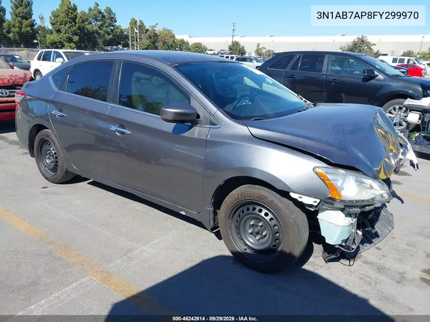 NISSAN SENTRA 2015, VIN 3N1AB7AP8FY299970
