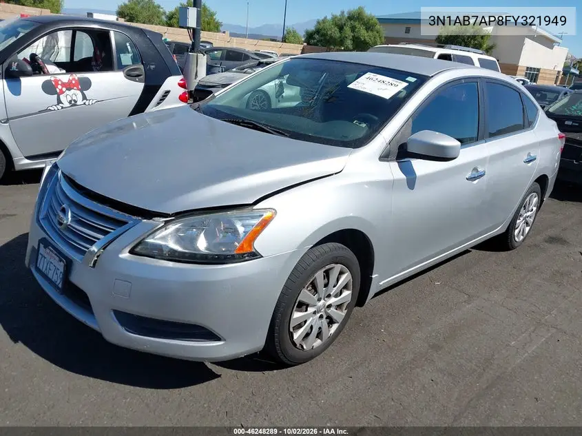 2015 NISSAN SENTRA VIN 3N1AB7AP8FY321949 — фото 2