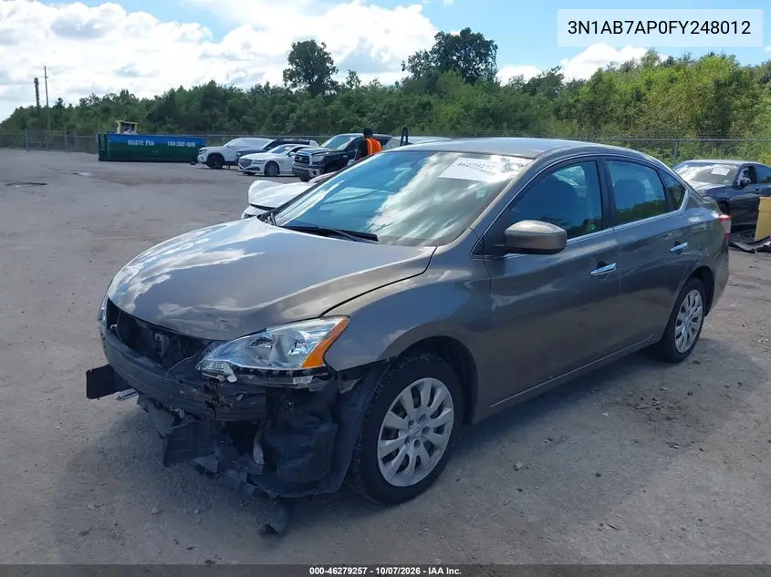 2015 NISSAN SENTRA VIN 3N1AB7AP0FY248012 — фото 2
